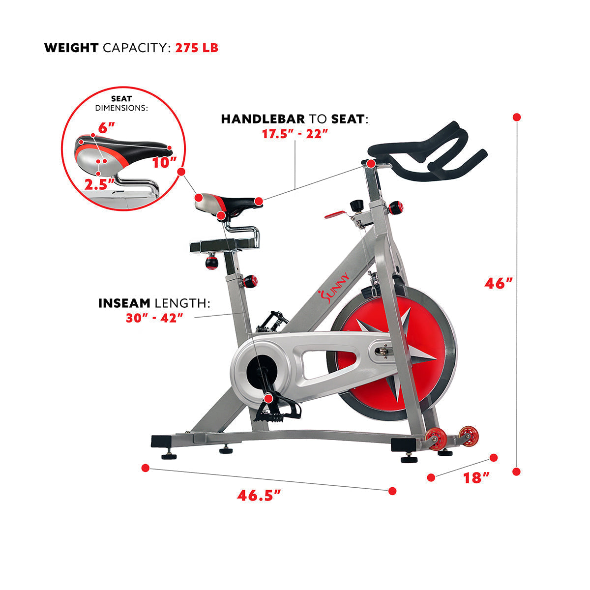 40 lb Flywheel Chain Drive Pro Indoor Cycling Exercise Bike