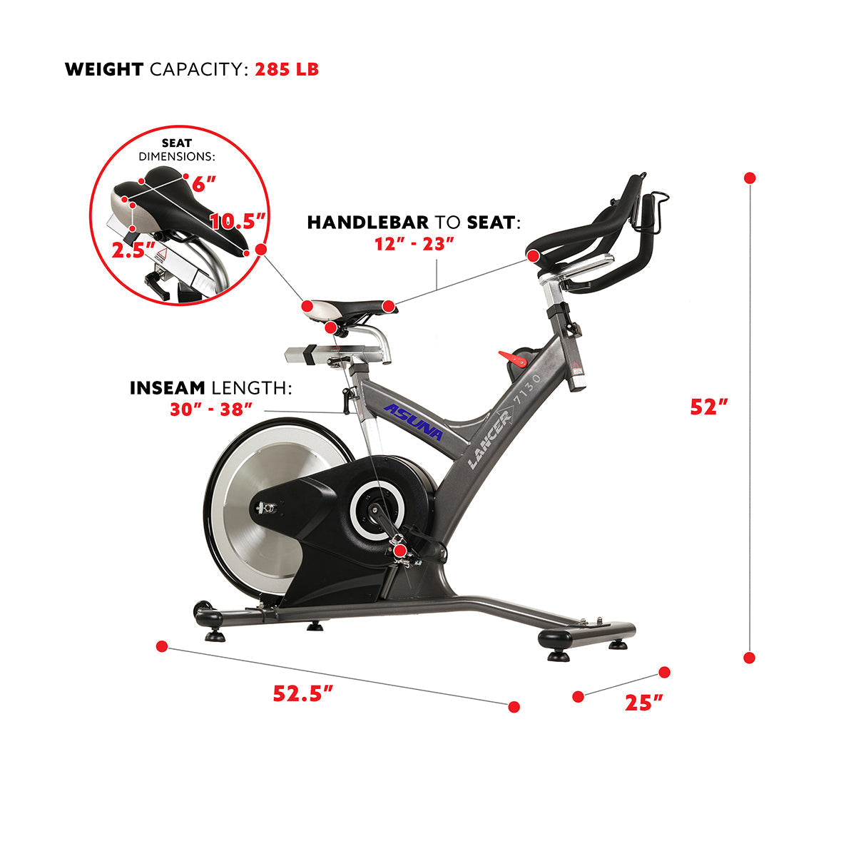 Asuna Lancer Rear Flywheel Commercial Exercise Bike